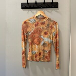 Sheer long sleeve top